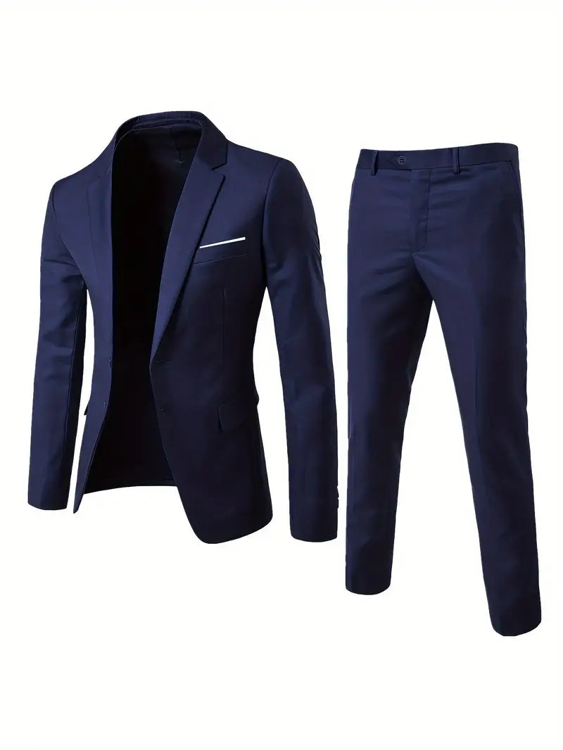 2-teiliges Business-Anzug-Set Klassischer Blazer & Anzughose