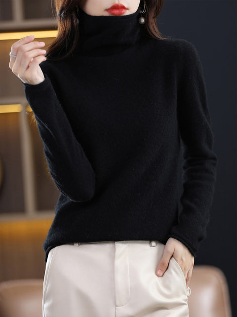 Audrey 100% Pure Wol Rollkragenpullover