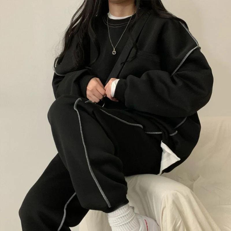 Trisha - Streetwear Frühling Trendy Oversized Pak Set für Damen