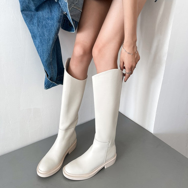 Damen-Kniestiefel aus Leder – Klassische, minimalistische Stiefel für einen eleganten LookDamen-Kniestiefel aus Leder – Klassische, minimalistische Stiefel für einen eleganten Look