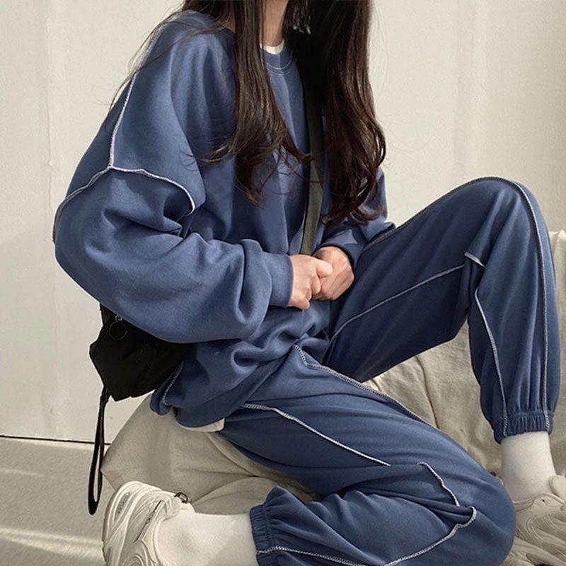 Trisha - Streetwear Frühling Trendy Oversized Pak Set für Damen