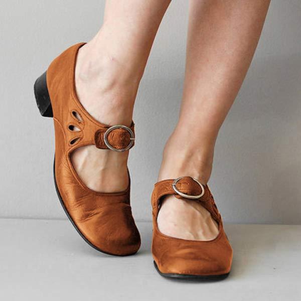 Nettie - Vintage Schuhe mit runder Zehenpartie