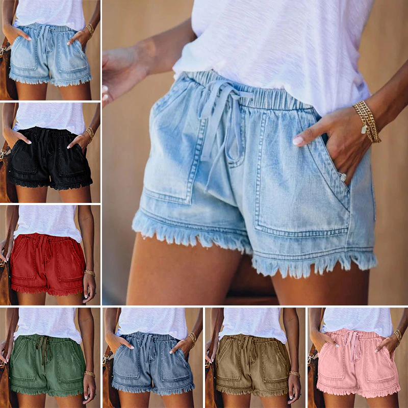 Lena - Jeansshorts met hoge taille