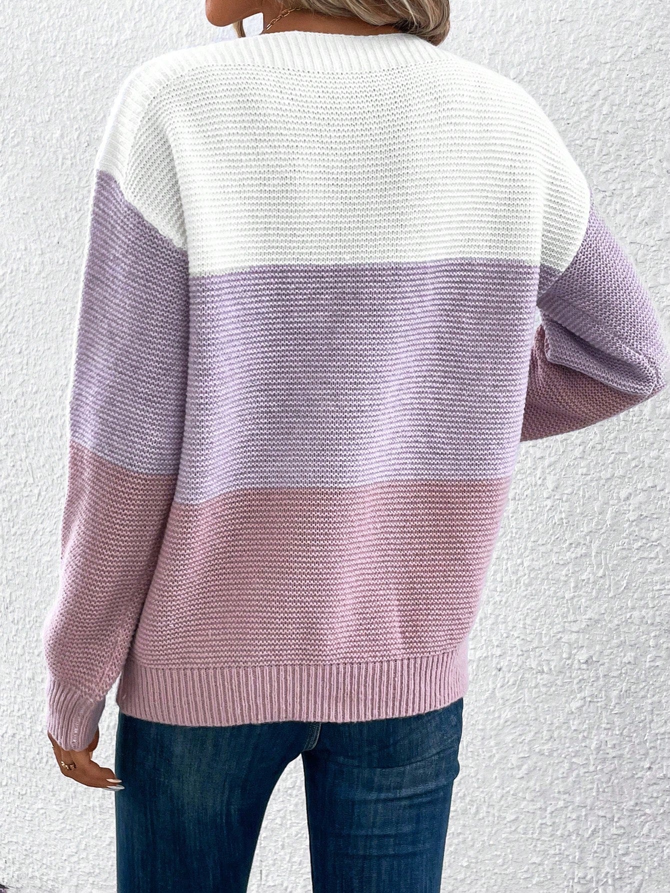 Bruna | Eleganter dreifarbiger Patchwork-Pullover für Frauen