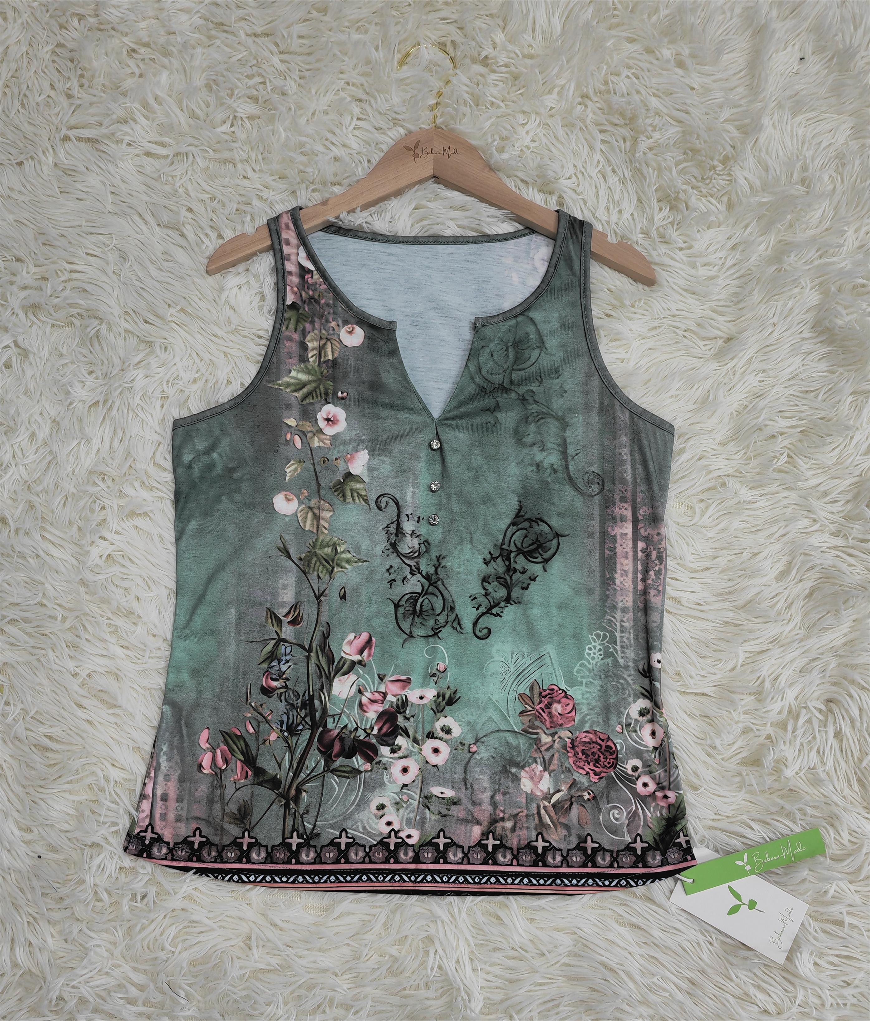 PureWear - Aquarell-Blume ärmelloses Tank-Top