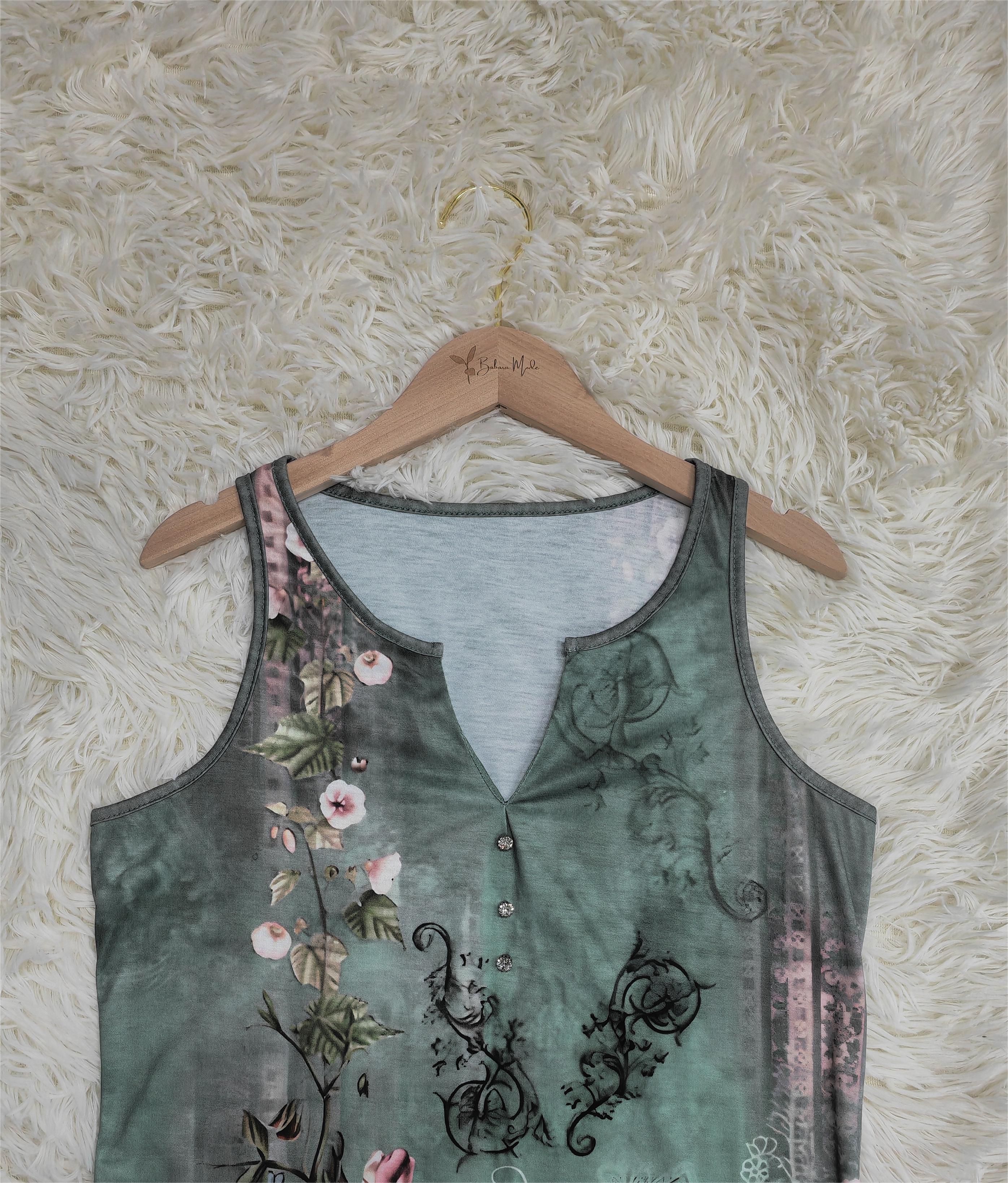 PureWear - Aquarell-Blume ärmelloses Tank-Top