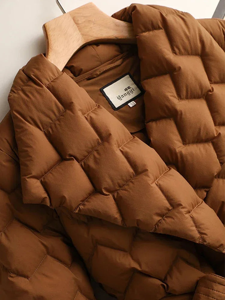 Samantha - Lässige Winter Caramel Pufferjacke für Damen