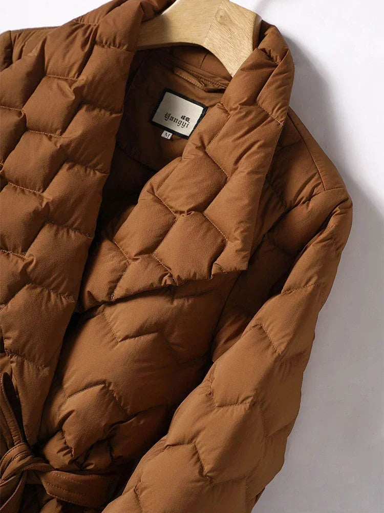 Samantha - Lässige Winter Caramel Pufferjacke für Damen