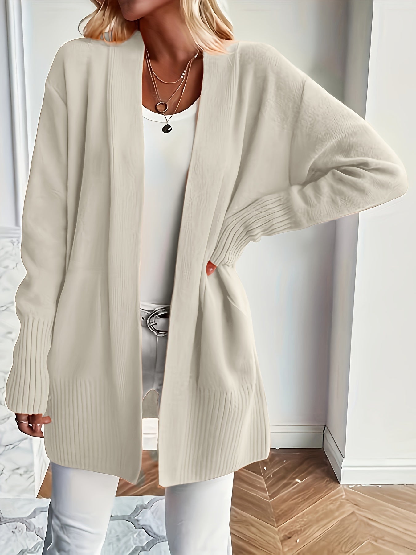 Ayla - Lässiger Herbst Offener Strickcardigan mit langen Ärmeln für Damen