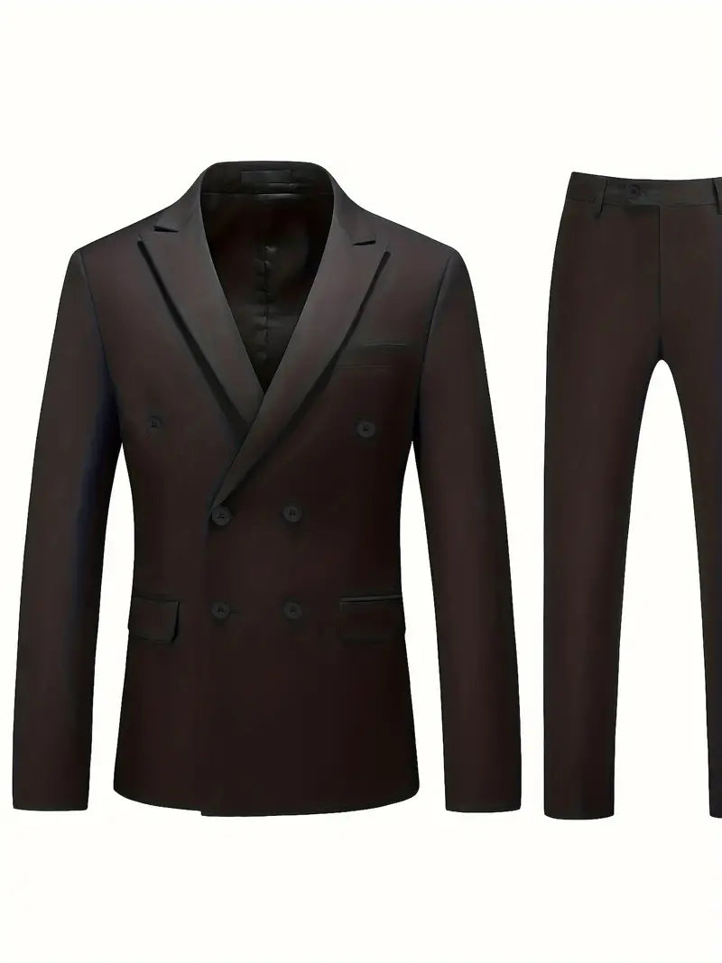 Zweireihiger Blazer mit Revers und Hose für Männer