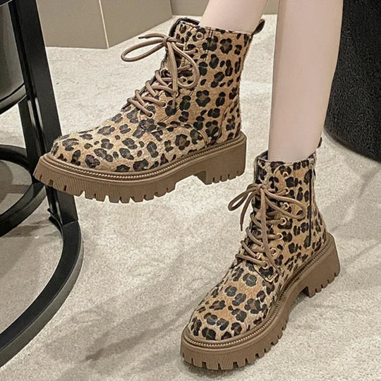 Ashlynn - Stiefel mit Leopardenmuster