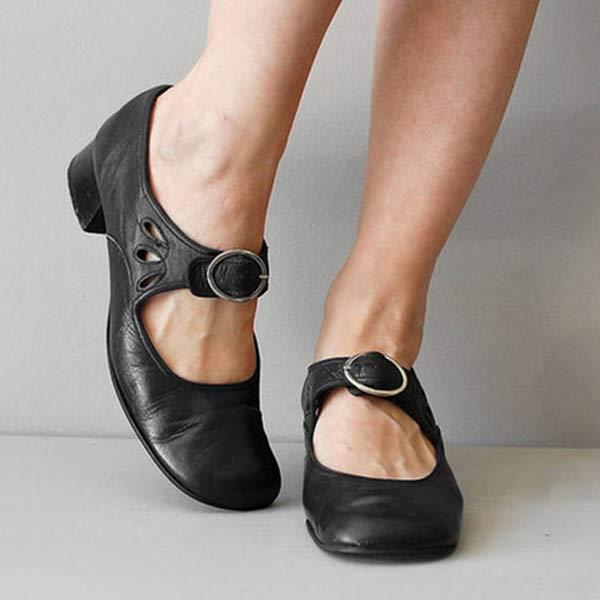 Nettie - Vintage Schuhe mit runder Zehenpartie