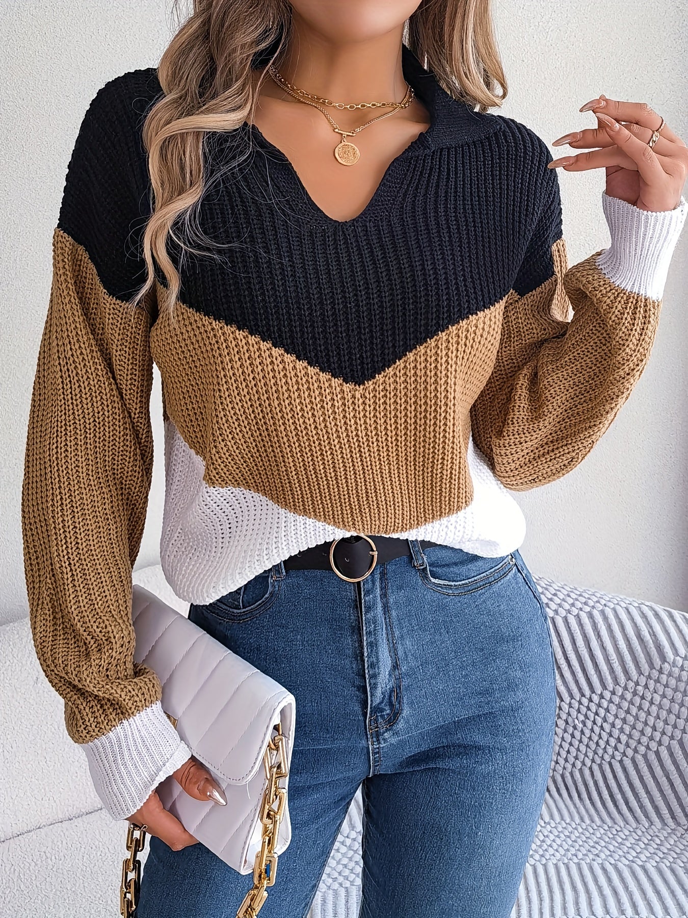 Avery | Strickpullover mit V-Ausschnitt