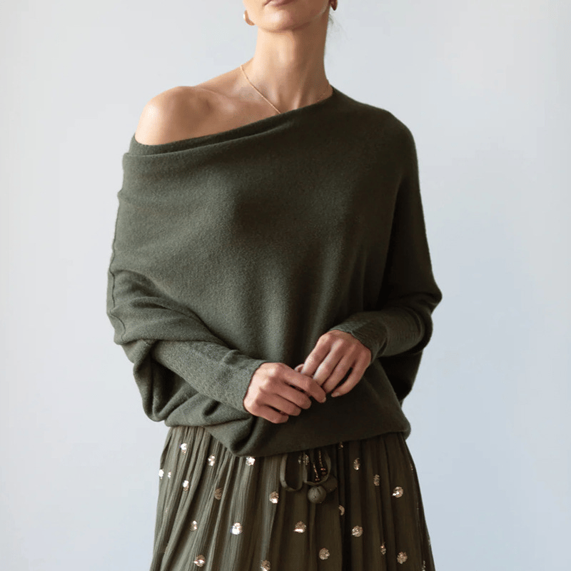 Jane™ - Asymmetrisch drapierter Pullover