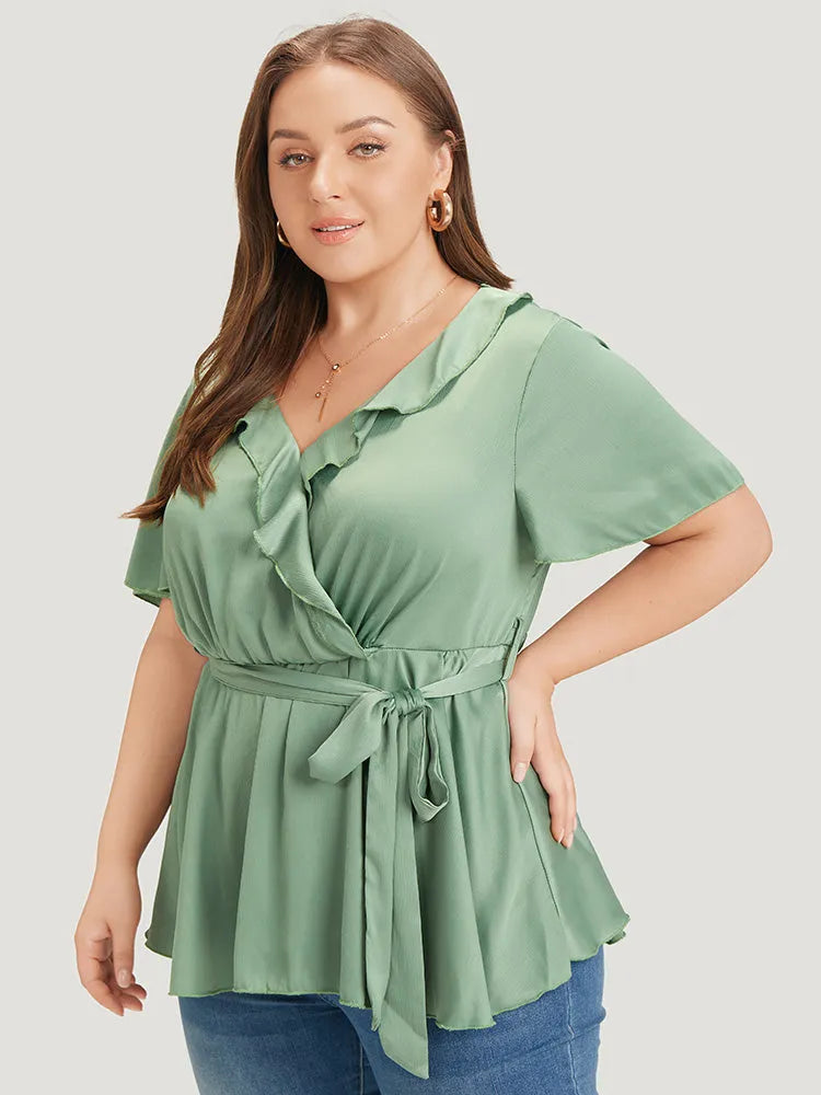 Kaitlyn - Knitterfreie Musselin Bluse