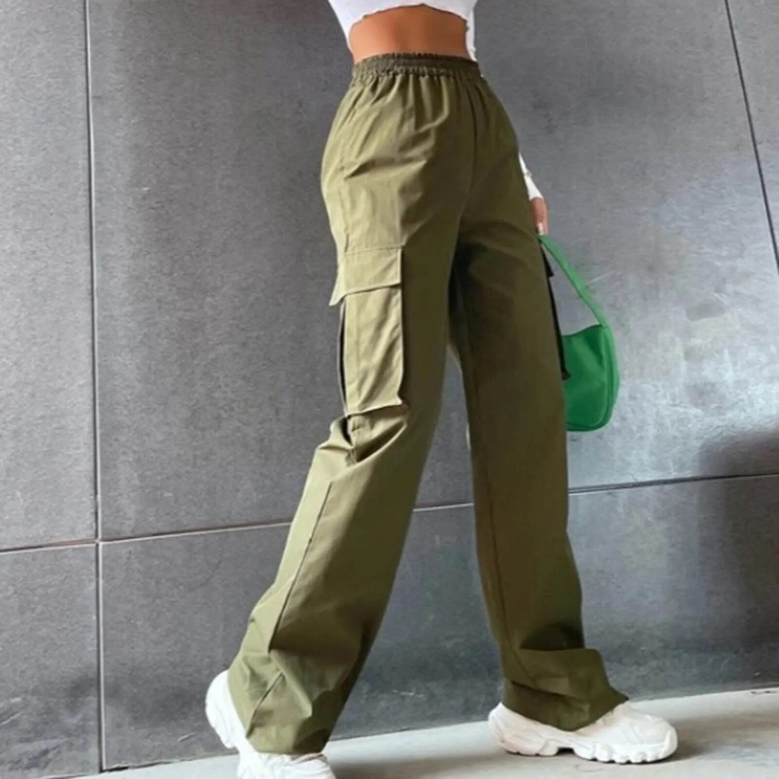 Avery - Stilvolle Herbst High-Waist Cargo-Hose für Damen