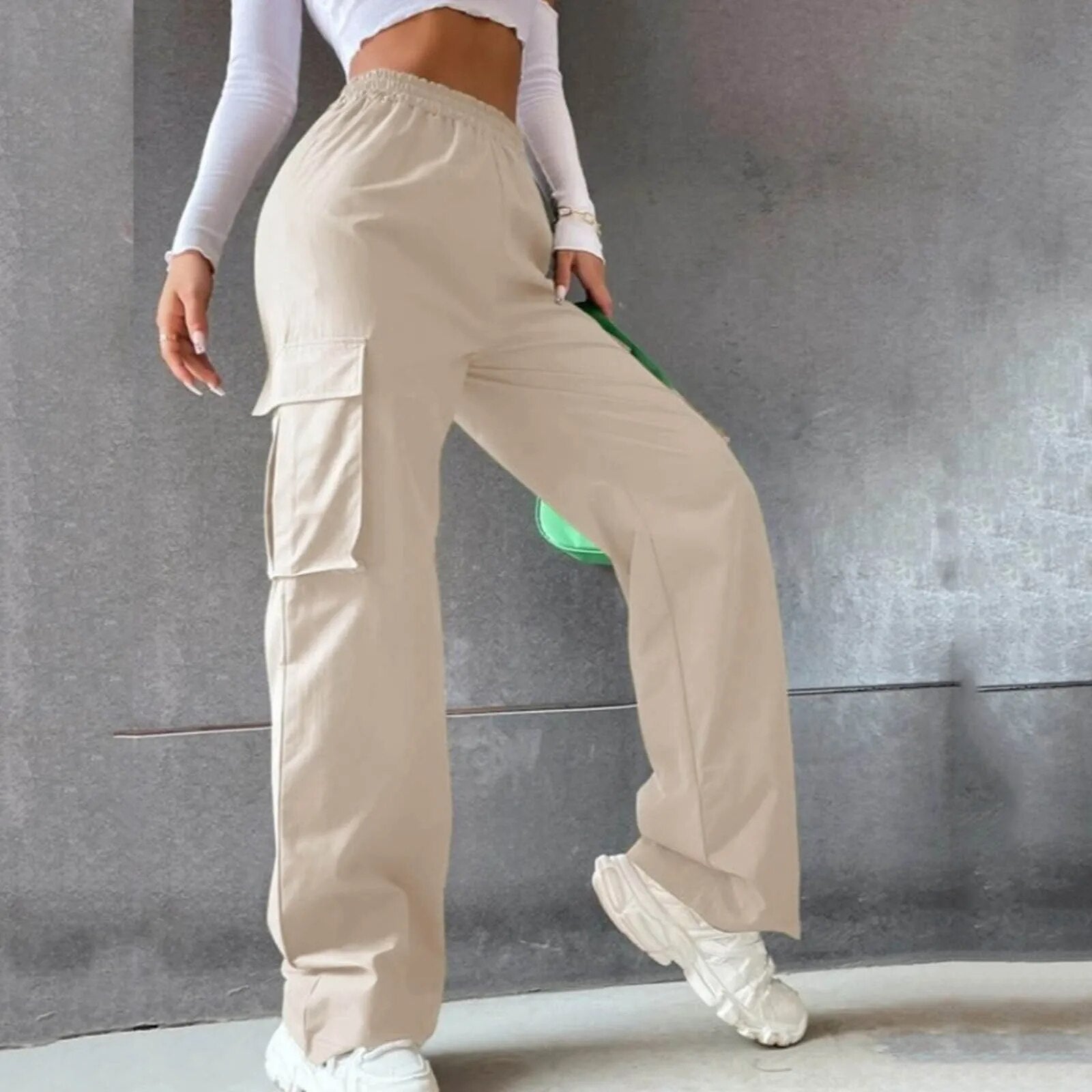 Avery - Stilvolle Herbst High-Waist Cargo-Hose für Damen