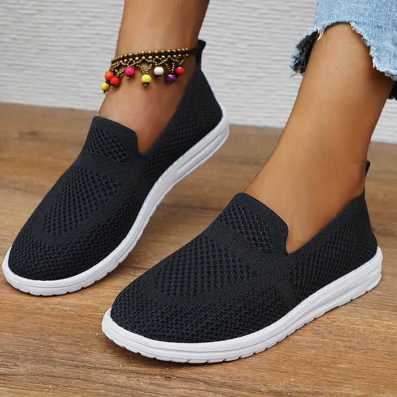 Lisa - Atmungsaktive Slip-On-Casual-Sneaker für Damen | Bequeme Slipper aus Strick-Mesh für Damen