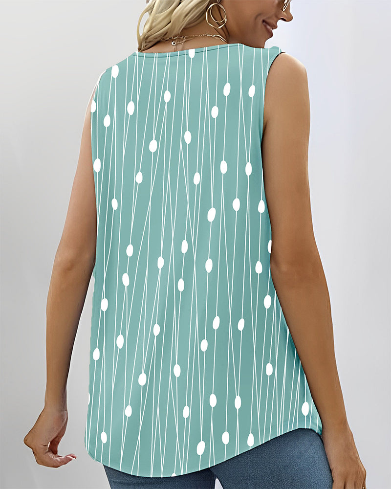 Tanktop mit Streifen- und Polka-Dots-Print