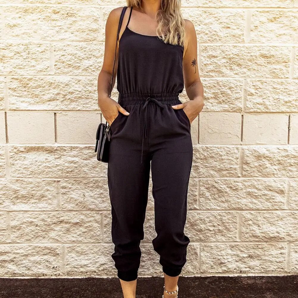 Jade - Stilvoller Spaghetti-Träger Jumpsuit für Damen