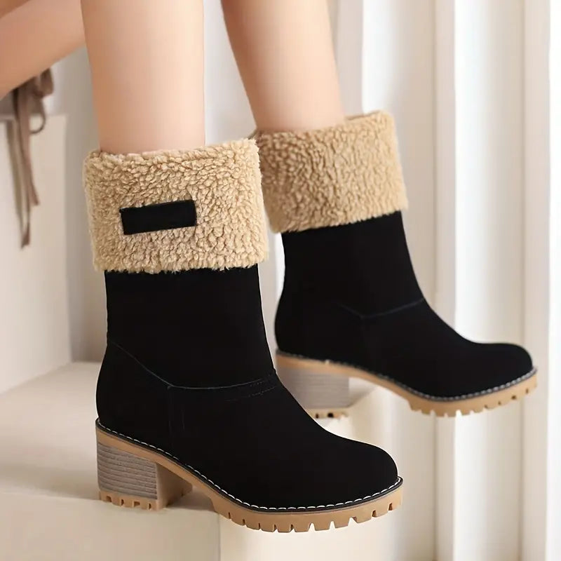 Criza - Stacked Heel Mid Calf Schneestiefel für Frauen