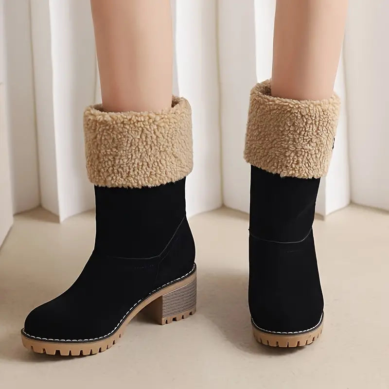 Criza - Stacked Heel Mid Calf Schneestiefel für Frauen