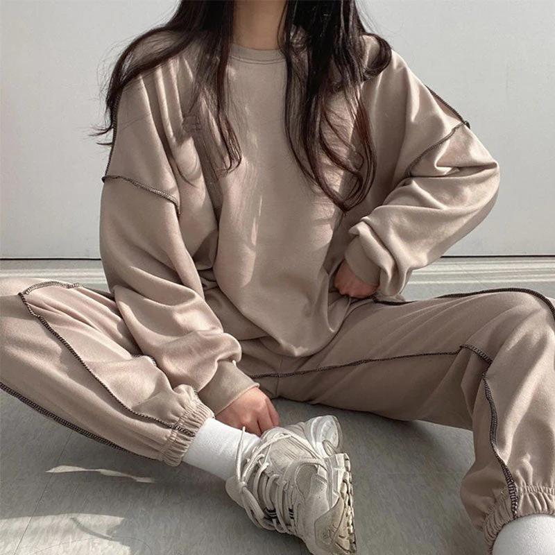 Trisha - Streetwear Frühling Trendy Oversized Pak Set für Damen