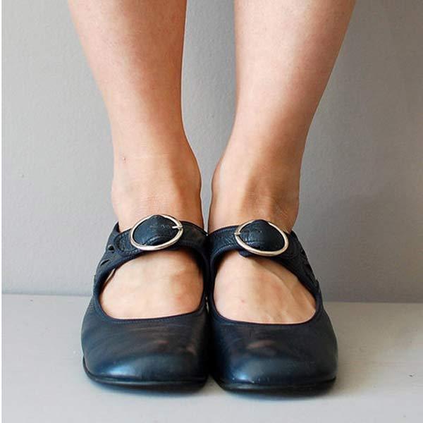 Nettie - Vintage Schuhe mit runder Zehenpartie