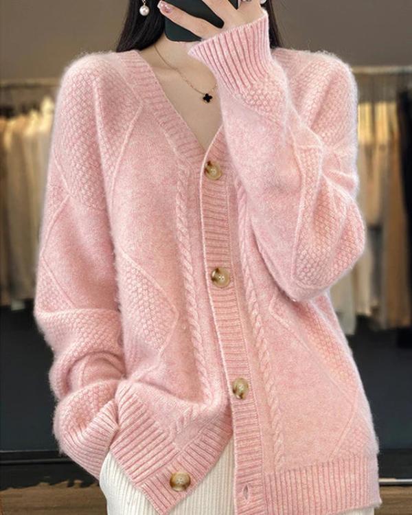 Claire - Rosa Damen Strickjacke