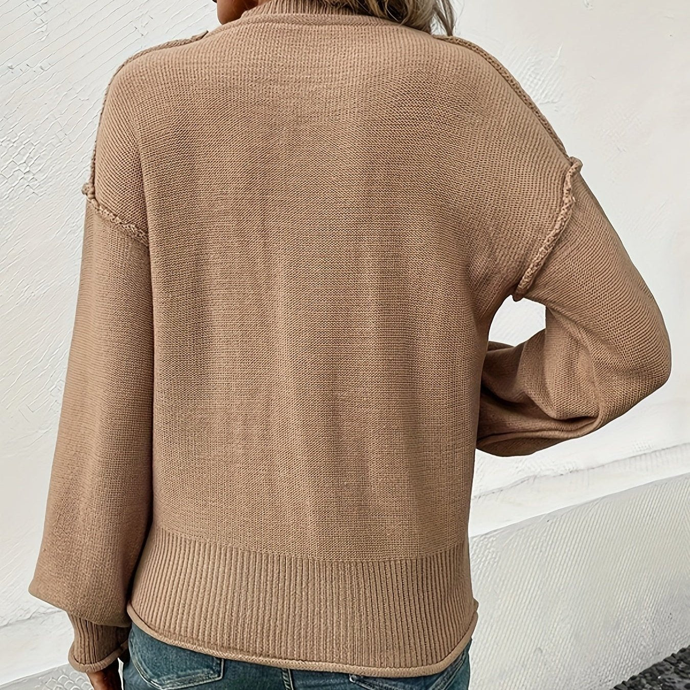 Everlee - Stilvoller und Lässiger Herbst Top-Stitching Langarmtaschenpullover für Damen