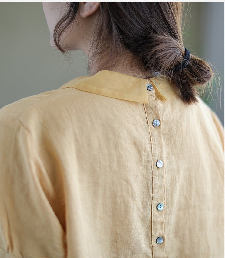 Alma - Leinen Vintage Bluse