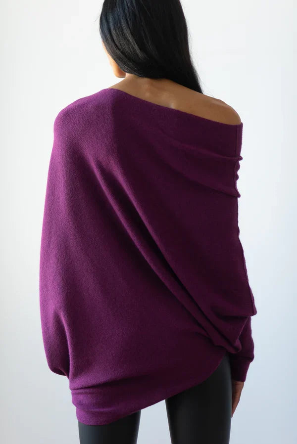 Asymmetrisch drapierter Pullover