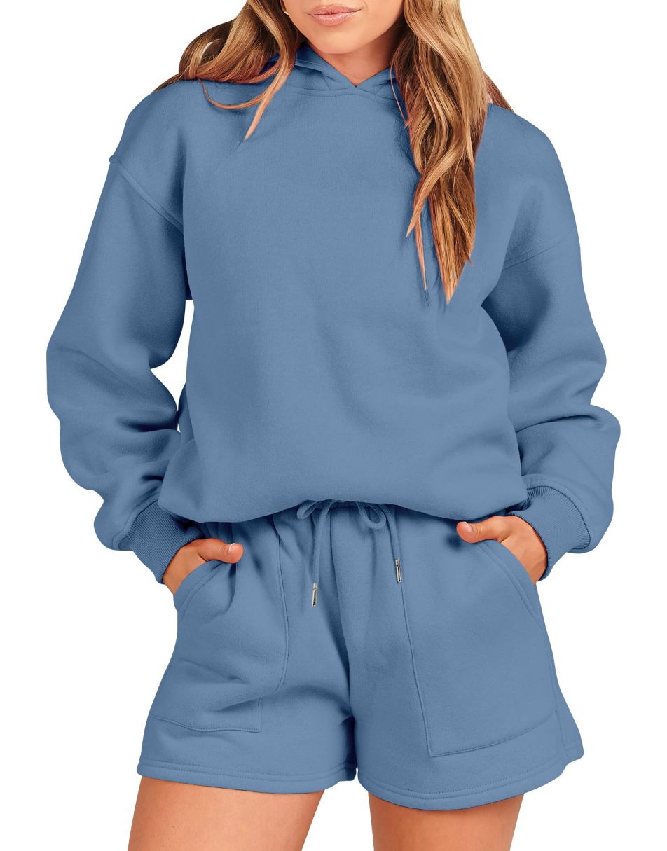 Belle - Lässiges Sommer-Oversize-Hoodie- und Shorts-Set für Damen