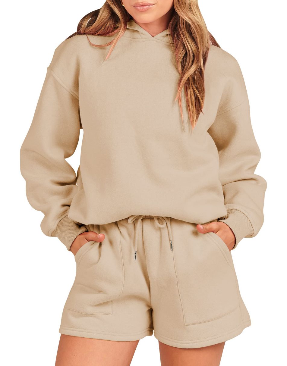 Belle - Lässiges Sommer-Oversize-Hoodie- und Shorts-Set für Damen