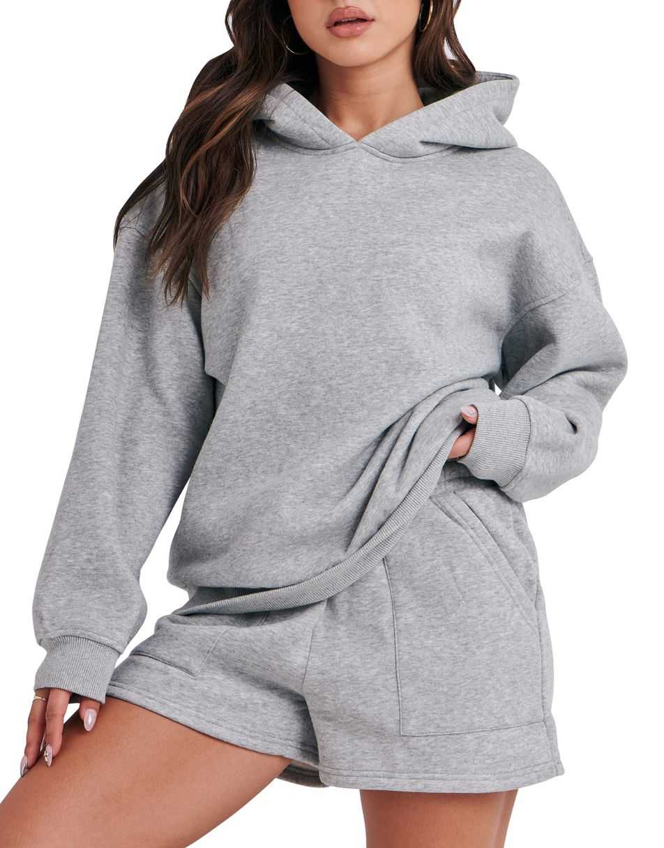 Belle - Lässiges Sommer-Oversize-Hoodie- und Shorts-Set für Damen