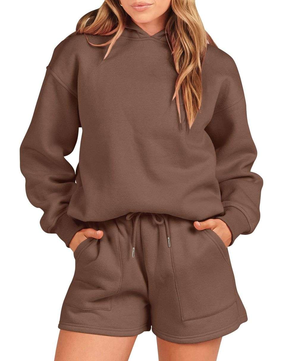 Belle - Lässiges Sommer-Oversize-Hoodie- und Shorts-Set für Damen