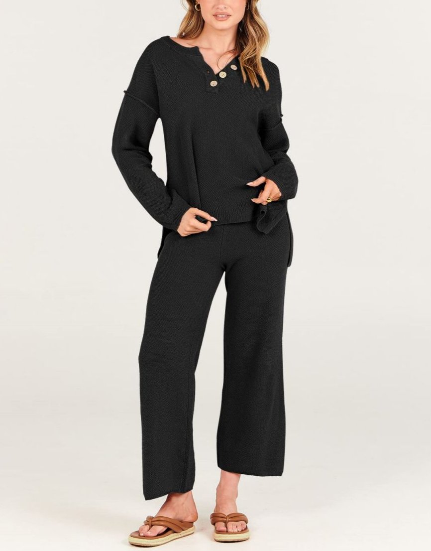 Demi - Lässiges Herbst Oversize Strick Loungewear Set für Damen