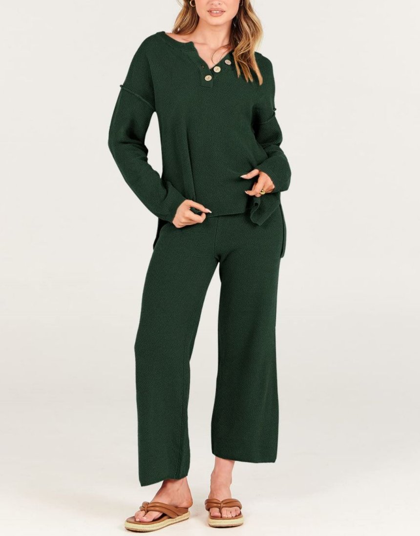 Demi - Lässiges Herbst Oversize Strick Loungewear Set für Damen