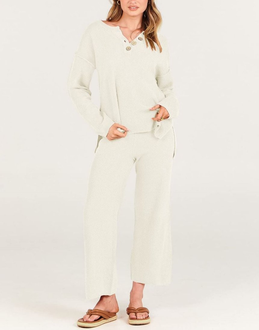 Demi - Lässiges Herbst Oversize Strick Loungewear Set für Damen