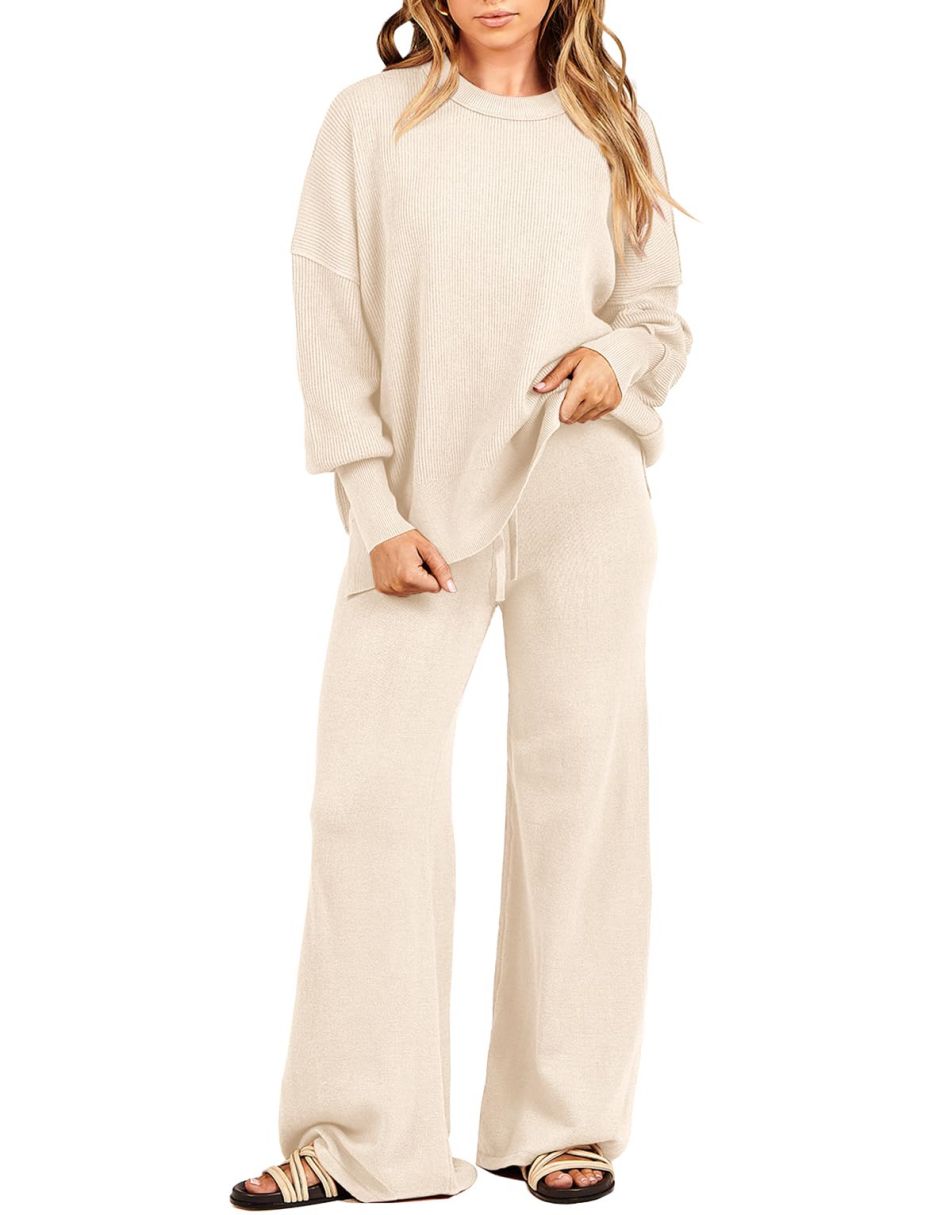 Kate - Lässiges Herbst-Oversize-Pullover-Set mit Weiten Beinen für Damen