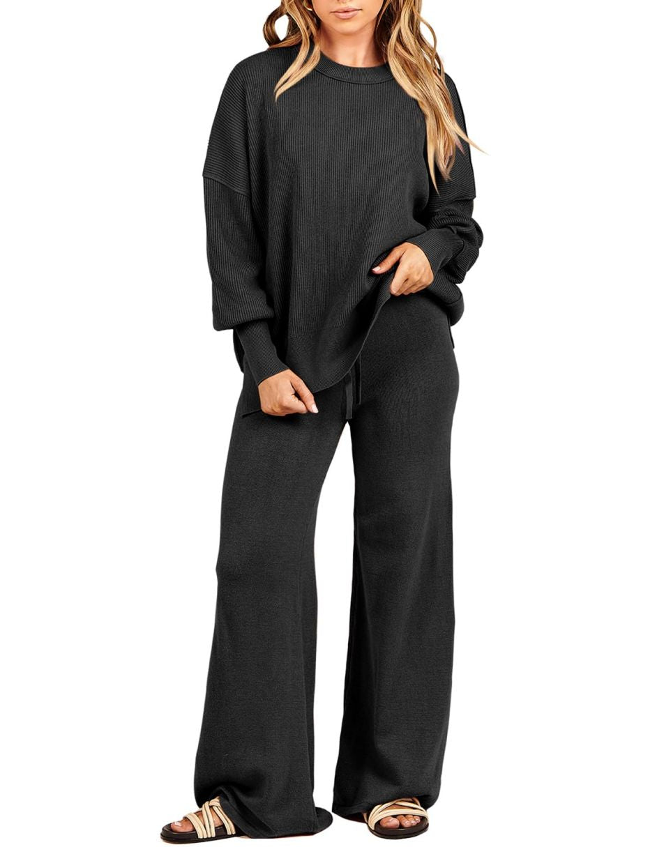 Kate - Lässiges Herbst-Oversize-Pullover-Set mit Weiten Beinen für Damen