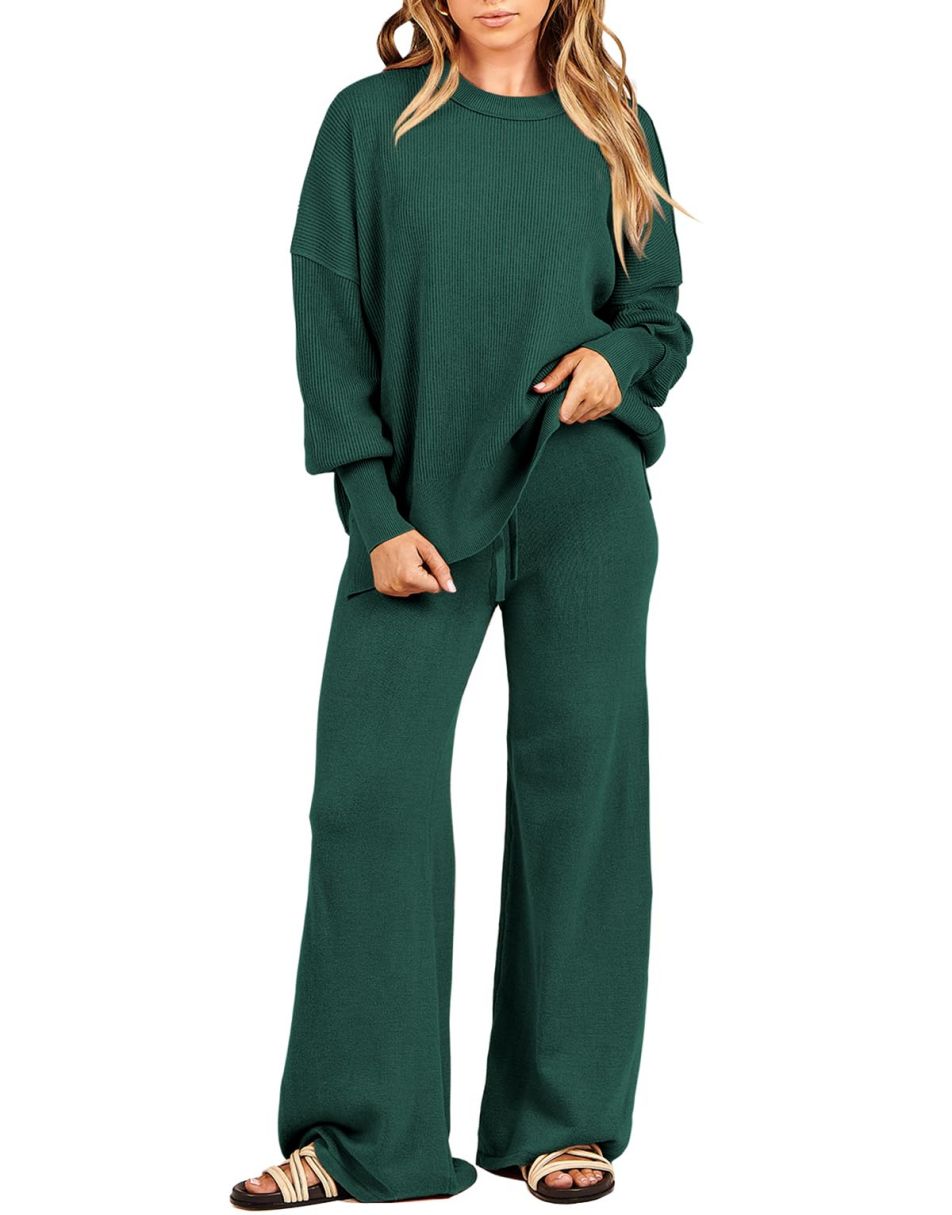 Kate - Lässiges Herbst-Oversize-Pullover-Set mit Weiten Beinen für Damen