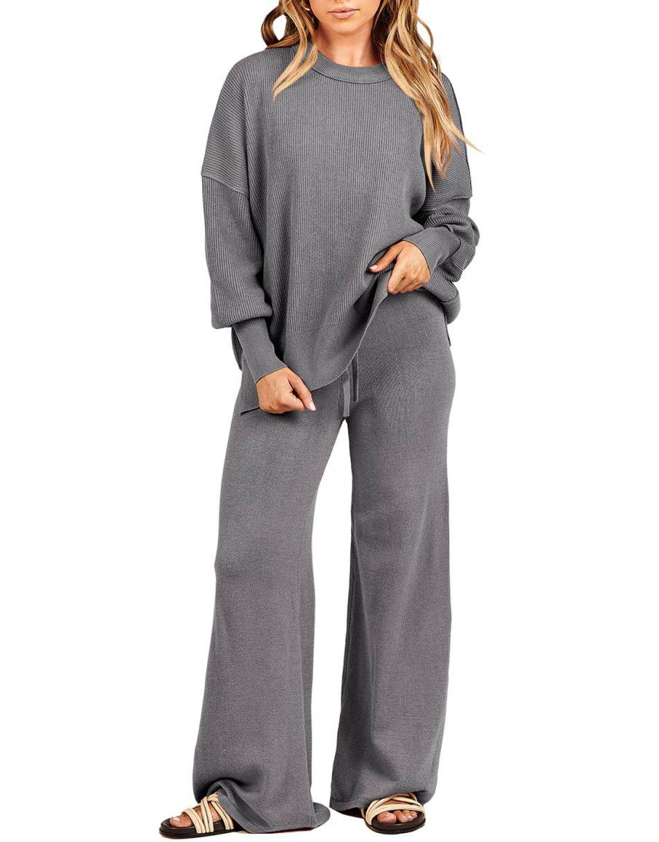 Kate - Lässiges Herbst-Oversize-Pullover-Set mit Weiten Beinen für Damen