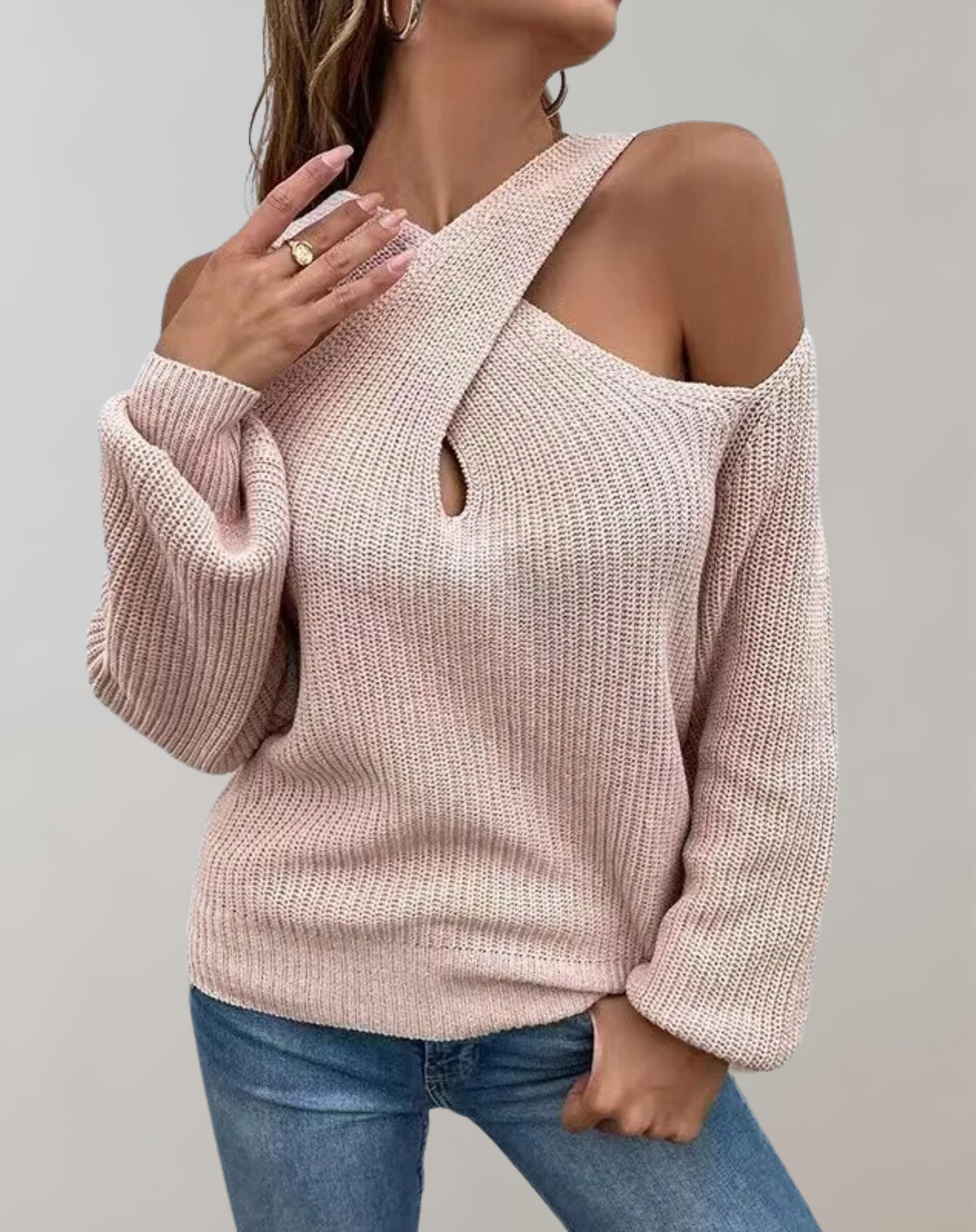 Ashley - Schulterfreier Pullover