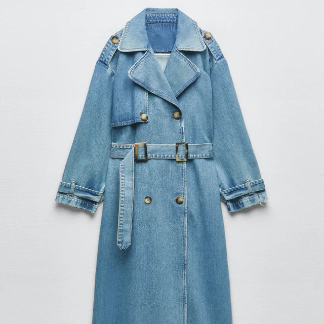 Laurie - Lässiger Herbst Denim Trenchcoat für Damen