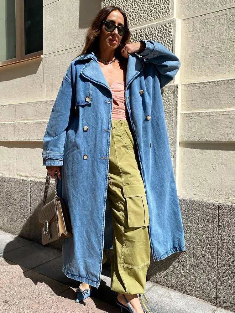 Laurie - Lässiger Herbst Denim Trenchcoat für Damen