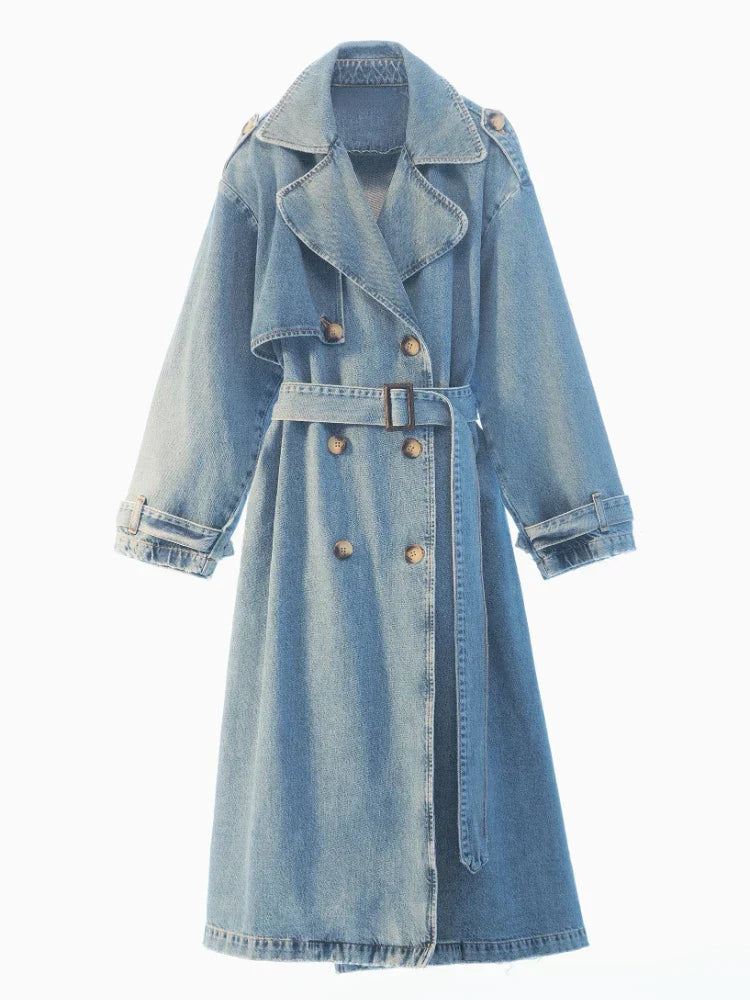 Laurie - Lässiger Herbst Denim Trenchcoat für Damen