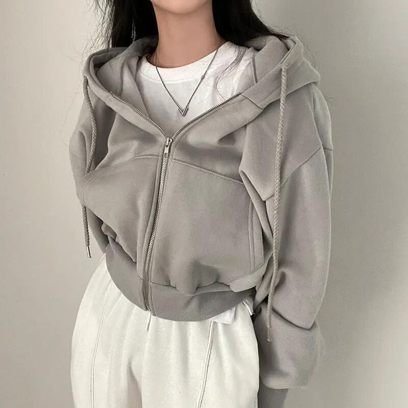 Julia - Lässiger Herbst Oversize Zip-Up Hoodie für Damen