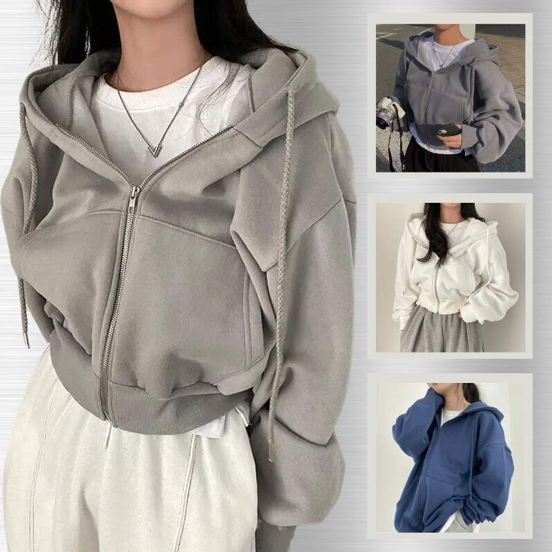 Julia - Lässiger Herbst Oversize Zip-Up Hoodie für Damen