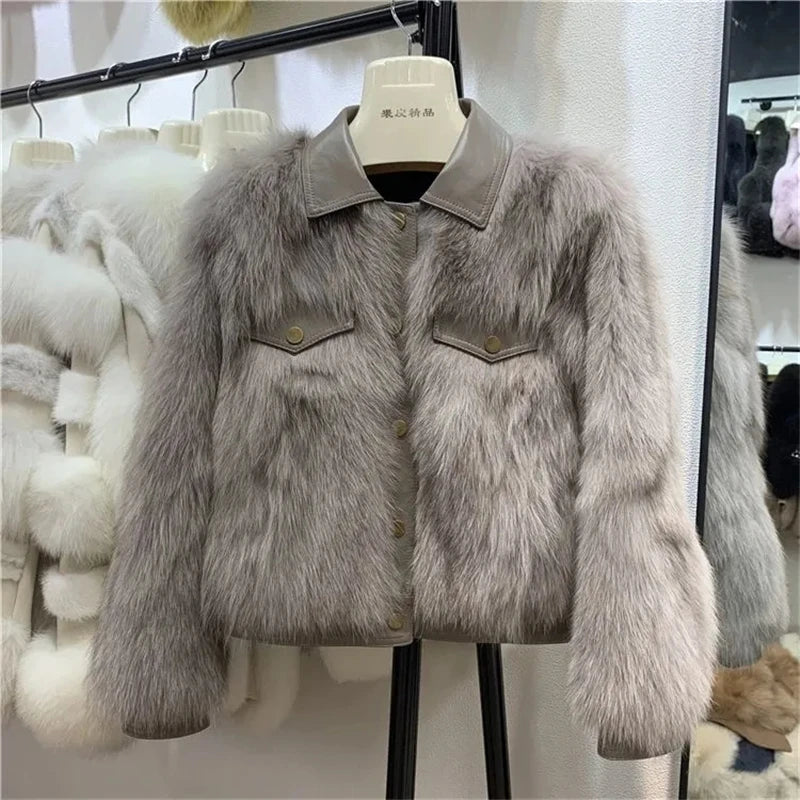 Jessa - Schicke und Lässige Winter Fluffy Fur Kurze Jacke für Damen